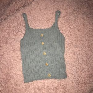 Gray button down tank